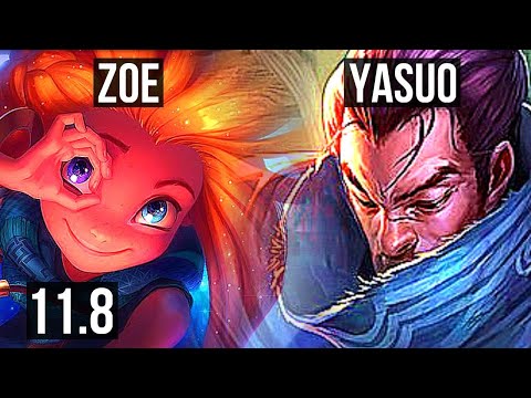 ZOE vs YASUO (MID) | Rank 5 Zoe, 4/1/11, 1100+ games, 1.5M mastery | KR Challenger | v11.8