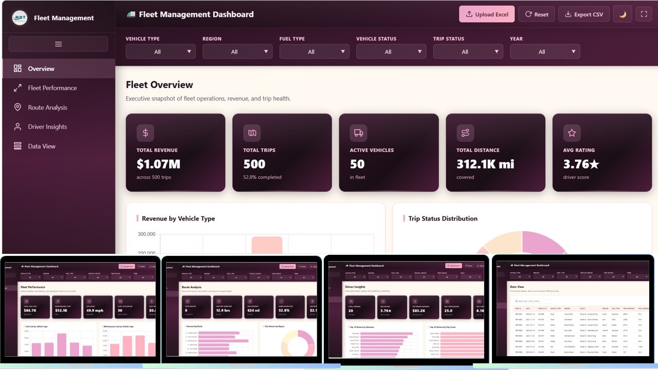 Fleet Management Dashboard in HTML