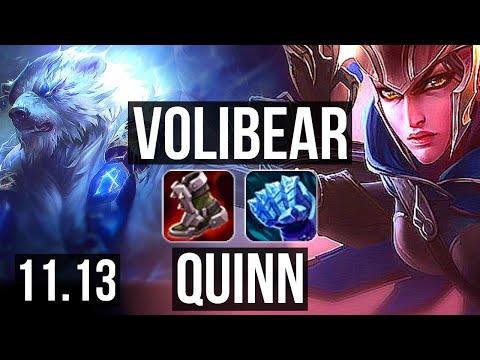 VOLIBEAR vs QUINN (TOP) | 1000+ games, 2/1/5, 1.0M mastery | KR Diamond | v11.13