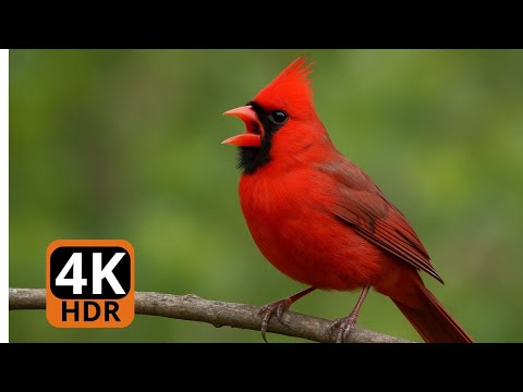 The Magnificent Song of the Northern Cardinal 🕊️ Red Cardinal Call 4K HDR