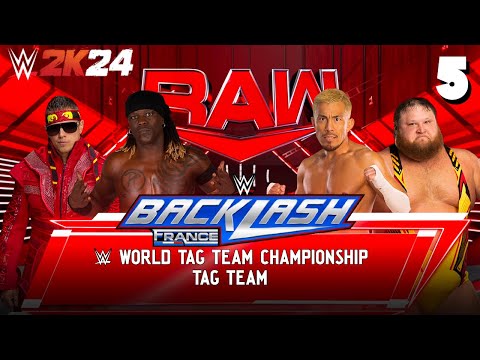 WWE 2K24 Raw April 29 Match 5: Awesome Truth vs Alpha Academy For WWE World Tag Team Championship