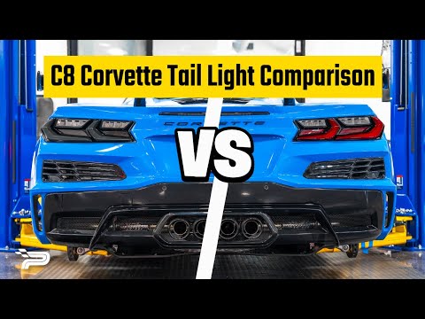 C8 Corvette Tail Light Comparison - Euro Smoked vs Stock!