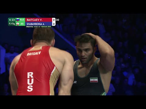 GOLD FS - 97 kg: V. BAITCAEV (RUS) v. A. SHABANIBENGA (IRI)