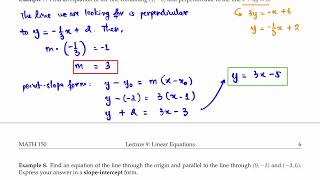 L9-part2: Parallel and Perpendicular Lines - MATH 150: Pre-Calculus