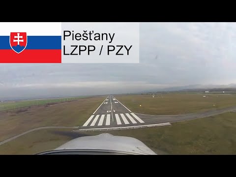 Landing and departing Piešťany Airport (PZY, LZPP) - International VFR flight in wintertime