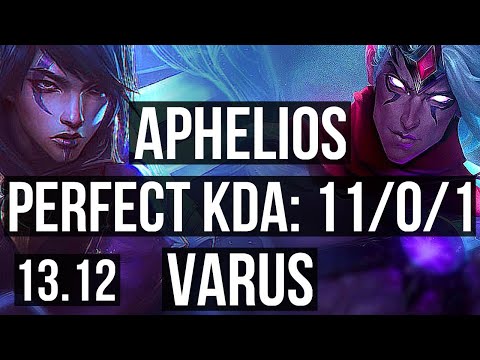 APHELIOS & Thresh vs VARUS & Bard (ADC) | 11/0/1, Quadra, 69% winrate, Legendary | NA Master | 13.12