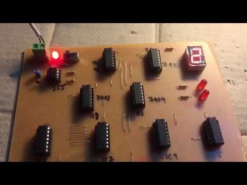 Thiết kế mạch đếm thuận, nhị phân, đồng bộ Kđ = 8,sử dụng D-FF hiển thị kết quả đếm trên LED 7 thanh