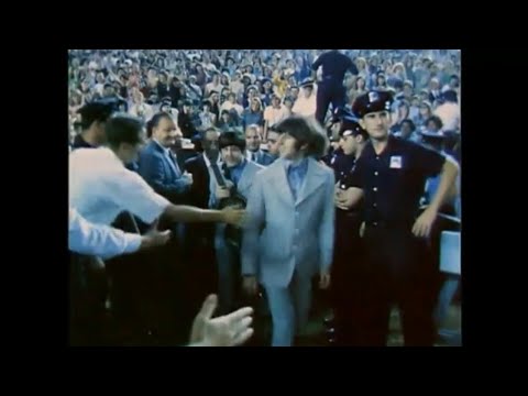 NYC Shea Stadium concert colour raw footage 1966