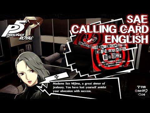 Sae Calling Card - Persona 5 Royal