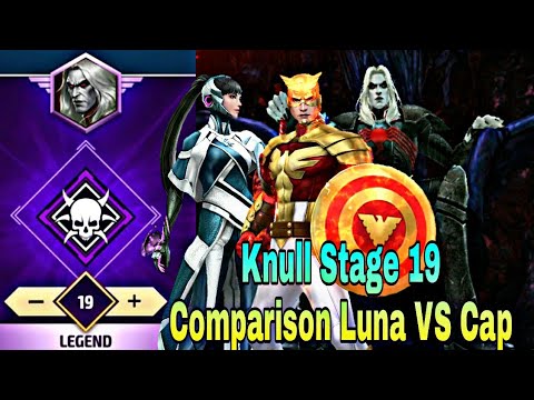 WBL Knull Stage 19 Comparison Captain America New Uniform VS Luna New Uniform - Marvel Future Fight