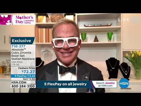 Absolute  Cubic Zirconia BezelSet Station Necklace