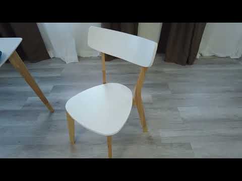 Обеденный стул Claire, дерево гевея/МДФ 48x49,5x81,5 Белый/натуральный (2 шт) арт.15113 в Ангарске - видео 9