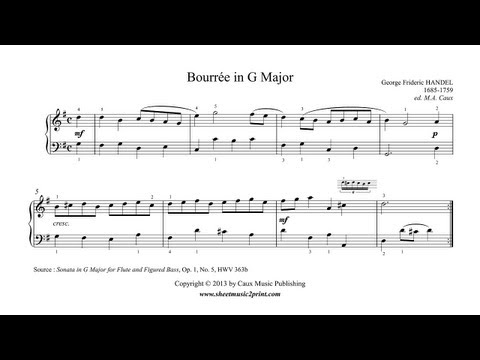 Handel : Bourrée from Sonata in G Major, HWV 363b, Op. 1, No. 5