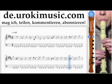 Blockflöte Lernen G. David Guetta, Justin Bieber - 2U Tabulatur Teil#1 Übungen um-i995