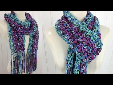 Fringed Suede Scarf Free Crochet Pattern - Right Handed