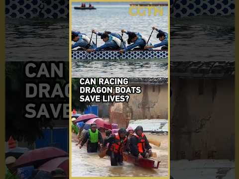 China's dragon boats race through floodwaters to save lives