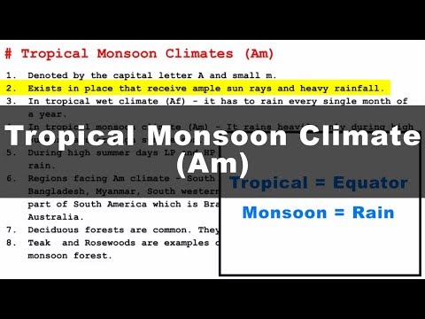 Koppen Scheme - Tropical Monsoon Climate (Am) | UPSC IAS Geography