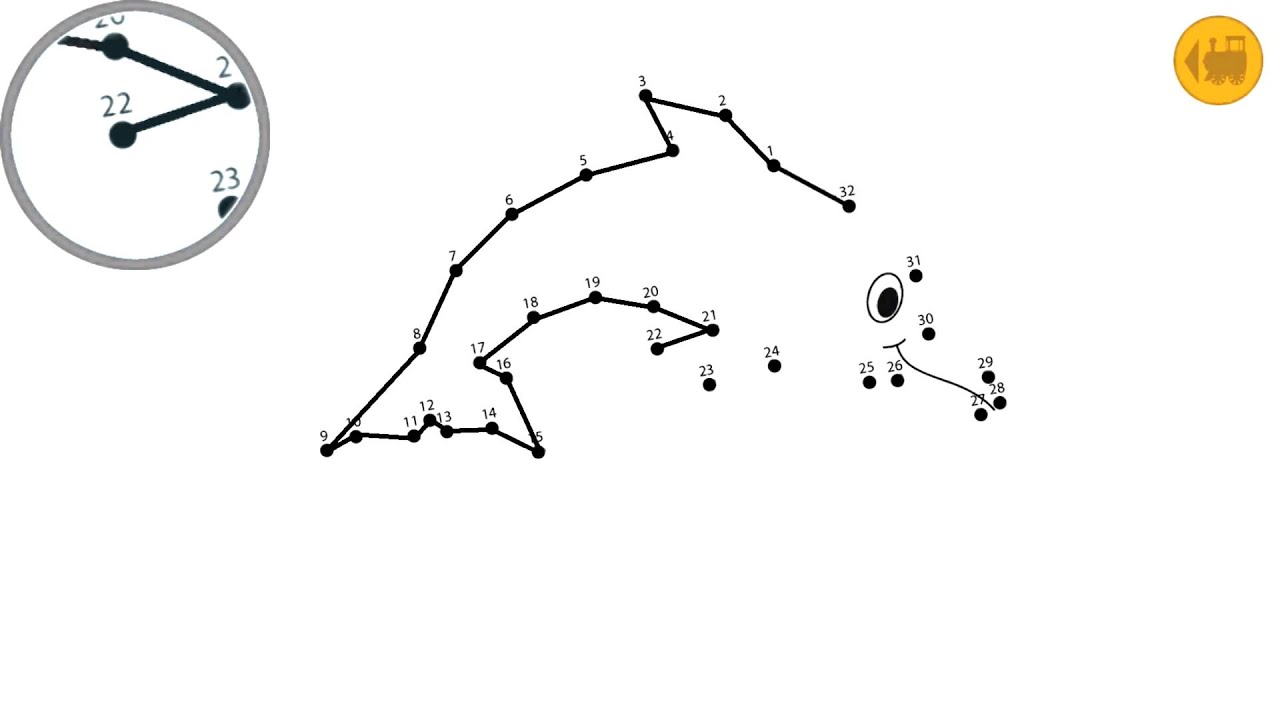 Kids Connect the dots game Dolphin
