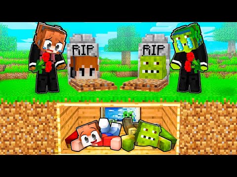 COSTRUIAMO UNA BASE SEGRETA SOTTO LA NOSTRA TOMBA su MINECRAFT!