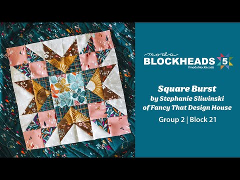 Blockheads 5 - Group 2 | Block 21: Square Burst by Stephanie Sliwinski of Fancy That Design House