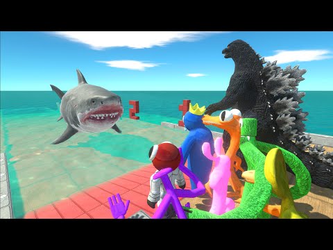 Aquatics Challenge | Heisei Godzilla Vs Rainbow Friends - Animal Revolt Battle Simulator