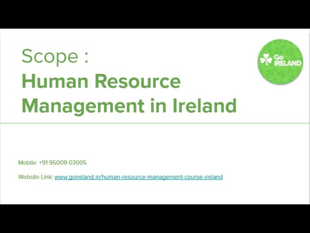 Scope of Human Resource Management in Ireland