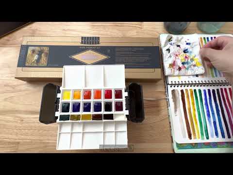 Unboxing Portable Painter Classic Palette + Mijello Mission Watercolors + Painting