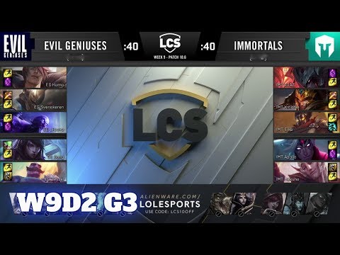 Evil Geniuses vs Immortals | Week 9 Day 2 S10 LCS Spring 2020 | EG vs IMT W9D2