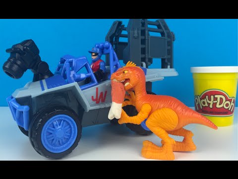 Vehiculo 4x4 Dino Rastreador Mundo Jurasico Playskool Heroes Playset Jurassic World Play Doh Video