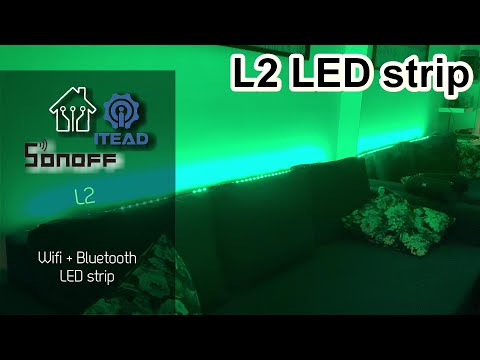SONOFF L2 Wifi LED juostos komplektas 2 metrų ilgumo (Wifi, Bluetooth) video