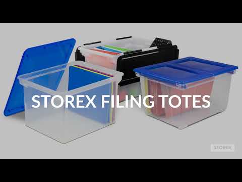 Slide 4 - Clear Storage Tote with Locking Lid, 35 Litres, Set of 4 (video)