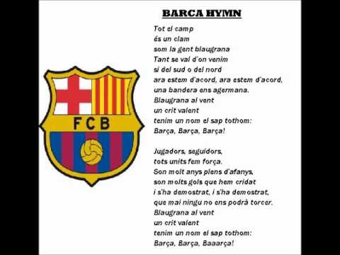 BARCELONA-BARCA HYMN with lyrics