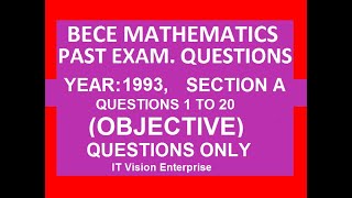 Download Lagu BECE Math Objective 1993, Questions 1 to 20, For Junior High School, JHS Thumbnail