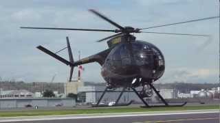 preview picture of video 'Snohomish County Sheriff Helicopter, Hughes NOH-6P/ MD 500C landing at KBFI'