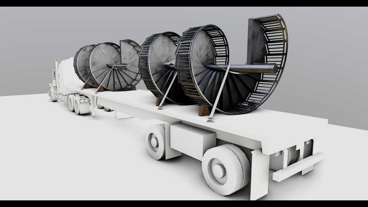 CARGO MODELS FOR TRUCK TRAILER-Spiral Stair Type-1 3D Model