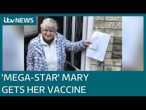 'Mega-star' Mary gets the coronavirus vaccine | ITV News