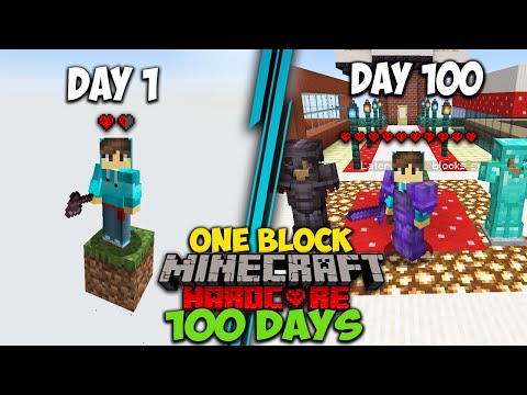 I Survived 100 Days In One Block Hardcore Minecraft | Hindi