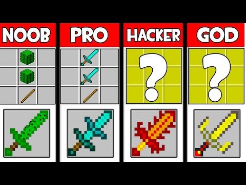Minecraft Battle: SUPER SWORD MOD CRAFTING CHALLENGE - NOOB vs PRO vs HACKER vs GOD ~ Animation
