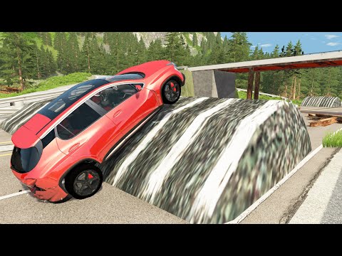 Cars vs Giant Speed Bumps #1 City Car Driving Simulator ⛟ 🚗 BeamNG.Drive LSL99