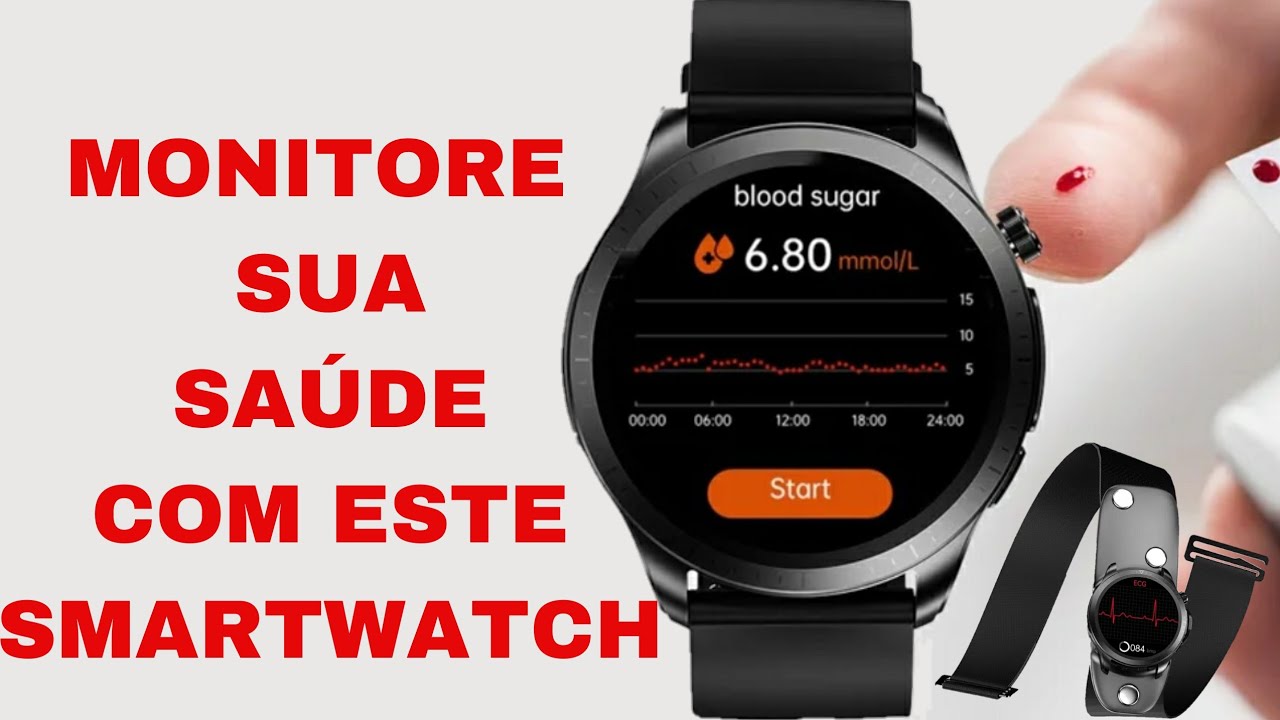 SMARTWATCH PARA MONITORAR SUA SAÚDE O TEMPO TODO - SENSORES DE BPM, PRESSÃO, ECG, OXÍMETRO E GLICOSE