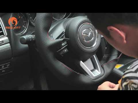MEWANT-for Mazda 6 2017 Hand Stitch Car Steering Wheel Cover Installation