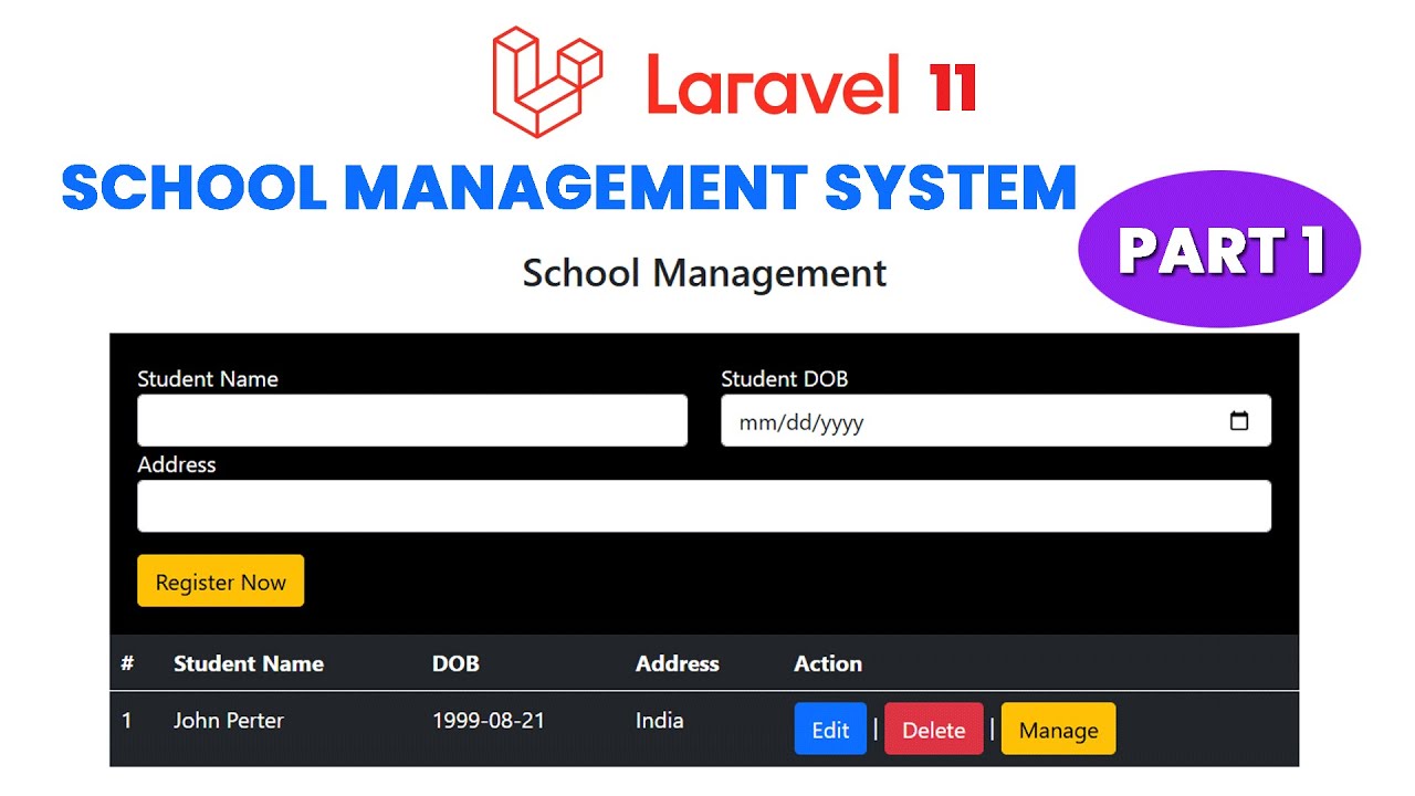 Laravel 11 School Management System Project: Full Tutorial Part 1