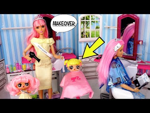 Barbie LOL Prom Princess Family Morning Routine - Baby Goldie Gets a Makeover