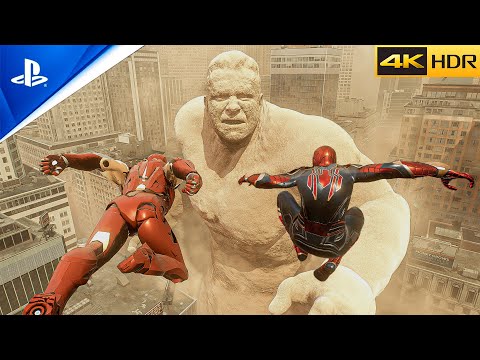 Marvel's Spider-Man 2 - Ironman and Iron Spider-Man VS SANDMAN (RTX 5090)Ultra RealisticGraphics
