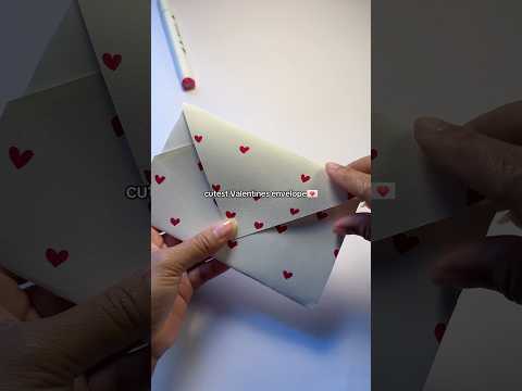 DIY cute Valentines envelope💌 #diy #shorts #diyenvelope #envelope #papercraft #valentinescrafts