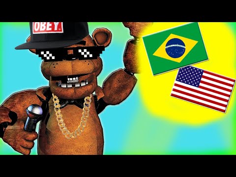 Animatronics de FNAF e Seus PAÍSES FAVORITOS - Five Nights At Freddy's PT-BR