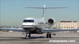 Steve Wynn's Private Gulfstream G650 [N711SW] Landing and Taxi to FBO