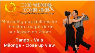 Musicality TANGO VALS #MILONGA GIRO milonguero con juego rítmico Georgina Vargas Oscar Mandagaran