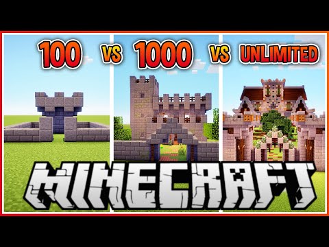 EPIC 1000 vs Unlimited Block Castle Build Battle!