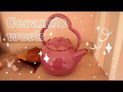 My first teapot! and drying ceramic pieces